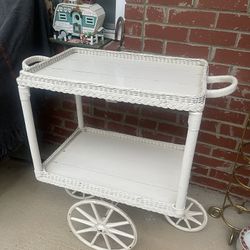 Wicker Tea Cart / Bar Trolley