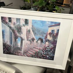 Large Framed Art Print - "Steps by the Bay" by James Coleman