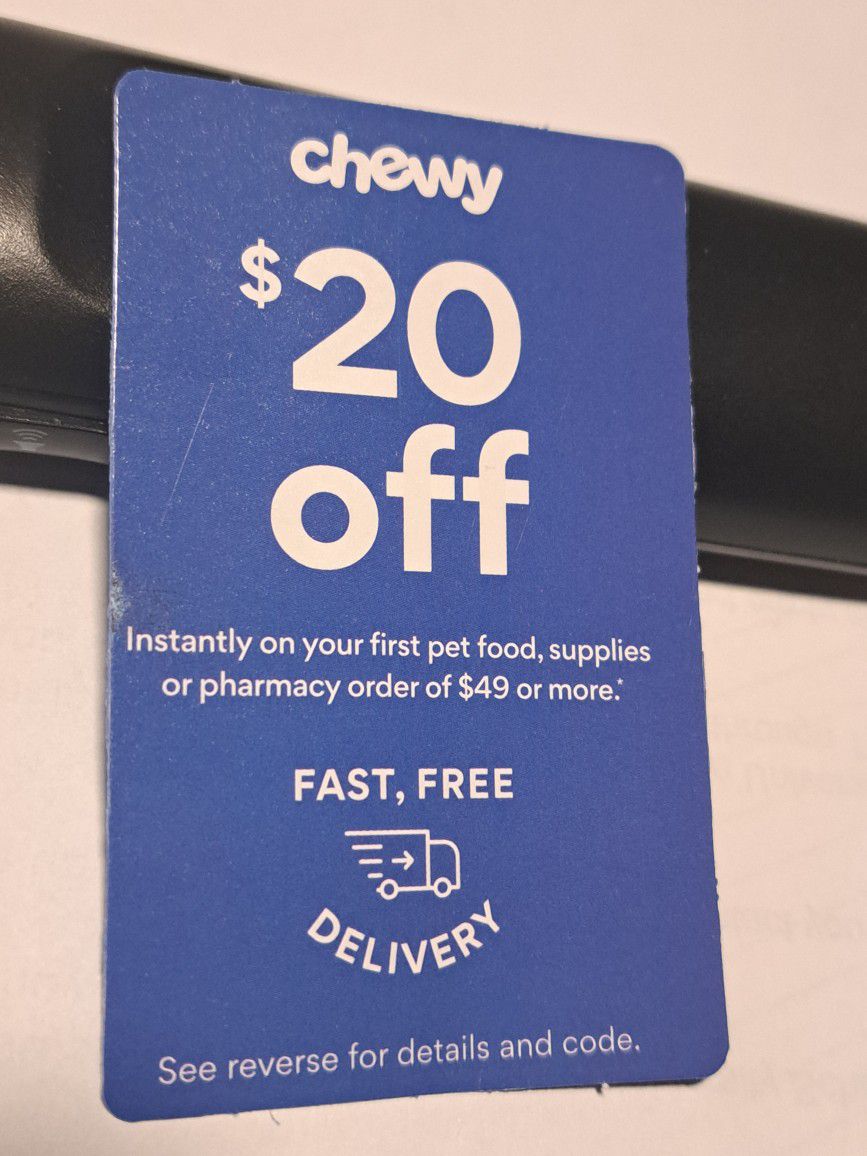 FREE COUPON: $20 Off $49 CHEWY 1st TIME PURCHASE