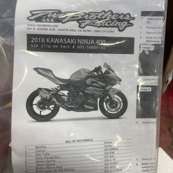 Two Brothers Racing 2018 Ninja 400 Exhaust