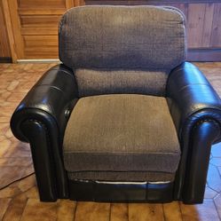 Electric Recliner Armchair Leather Luxurious Velour Fabric TV Room Livingroom Den