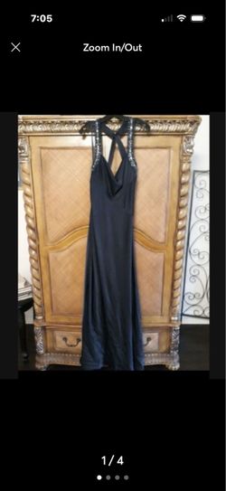 Navy blue evening gown by BCBG Max Azria, retails for 400.00, Size 12, Worn Once