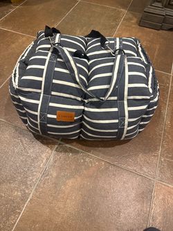 Striped Duffel booster seat for small dogs