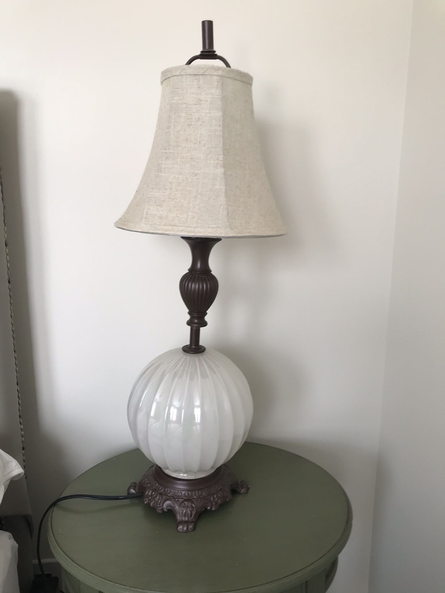 Free A pair of refurbished antique table lamps