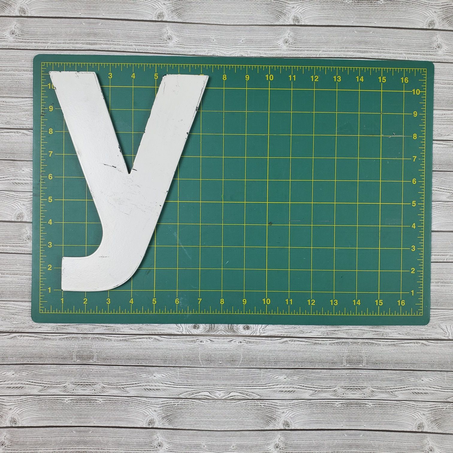 Lot of Reclaimed Aluminum Sign Letter w/Threaded Mounting Holes - 7" & 10"