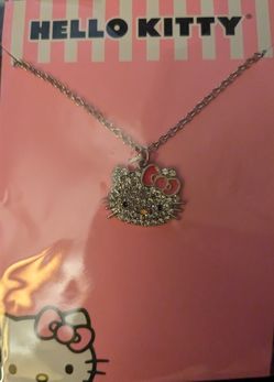 Sanrio Rhinestone Hello Kitty Pendant Necklace 