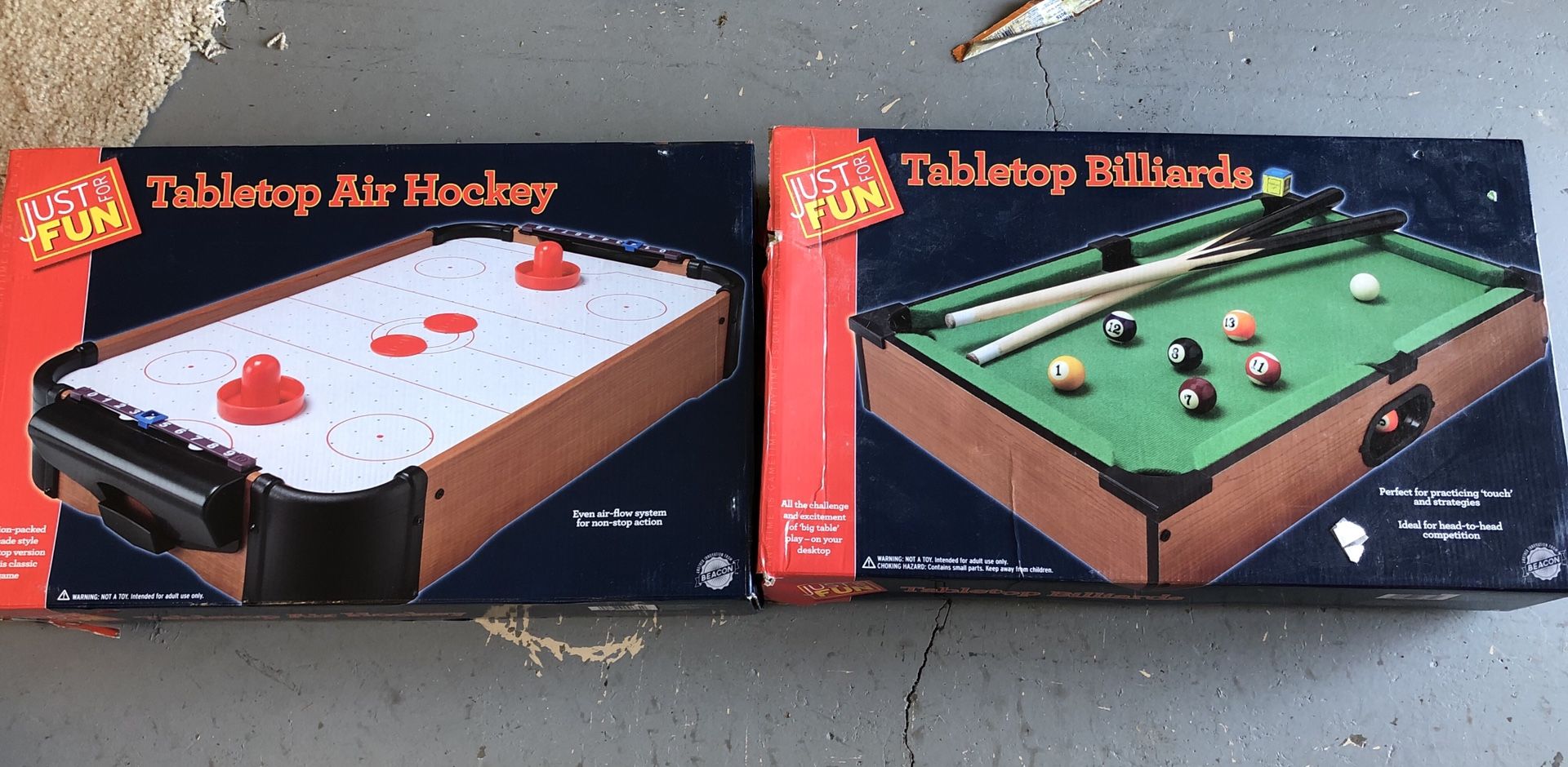 Air hockey and pool table brand new