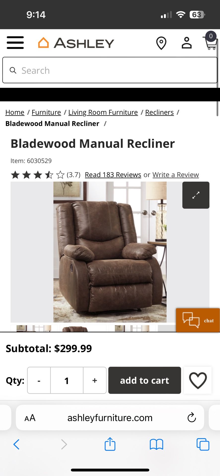 Bladewood Manual Recliner