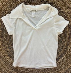 White Collared Cropped Shirt