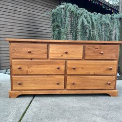 7 Drawer Wood Lowboy Dresser