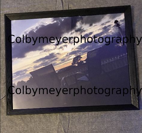 Framed Photo Of Chairs And The Sunset