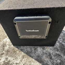 ROCKFORD FOSGATE P3-1X12 1200W P3 12" SUBWOOFER SPEAKER & PORTED BASS BOX  WITH AMP ATTACHED (*see pics)