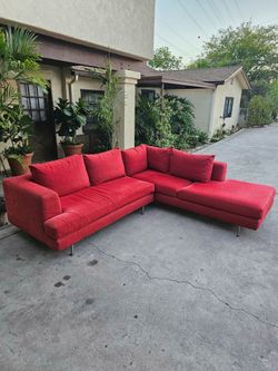 Red 2 Piece L Sectional Couch