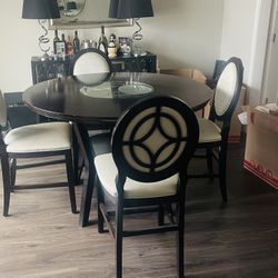 Elegant Contemporary Dining Set – Table, 4 Chairs, & Sideboard – $700 OBO