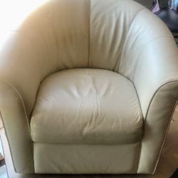 White Leather Sofa Chair 