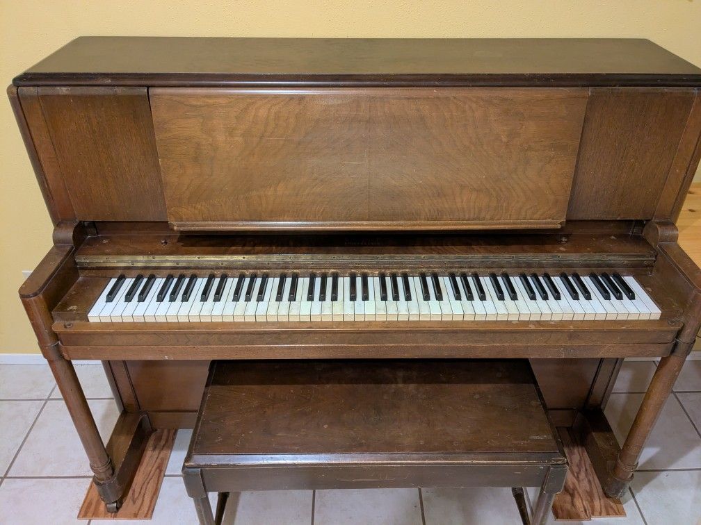 PENDING PICKUP - American Walnut Upright Piano (Story & Clark)