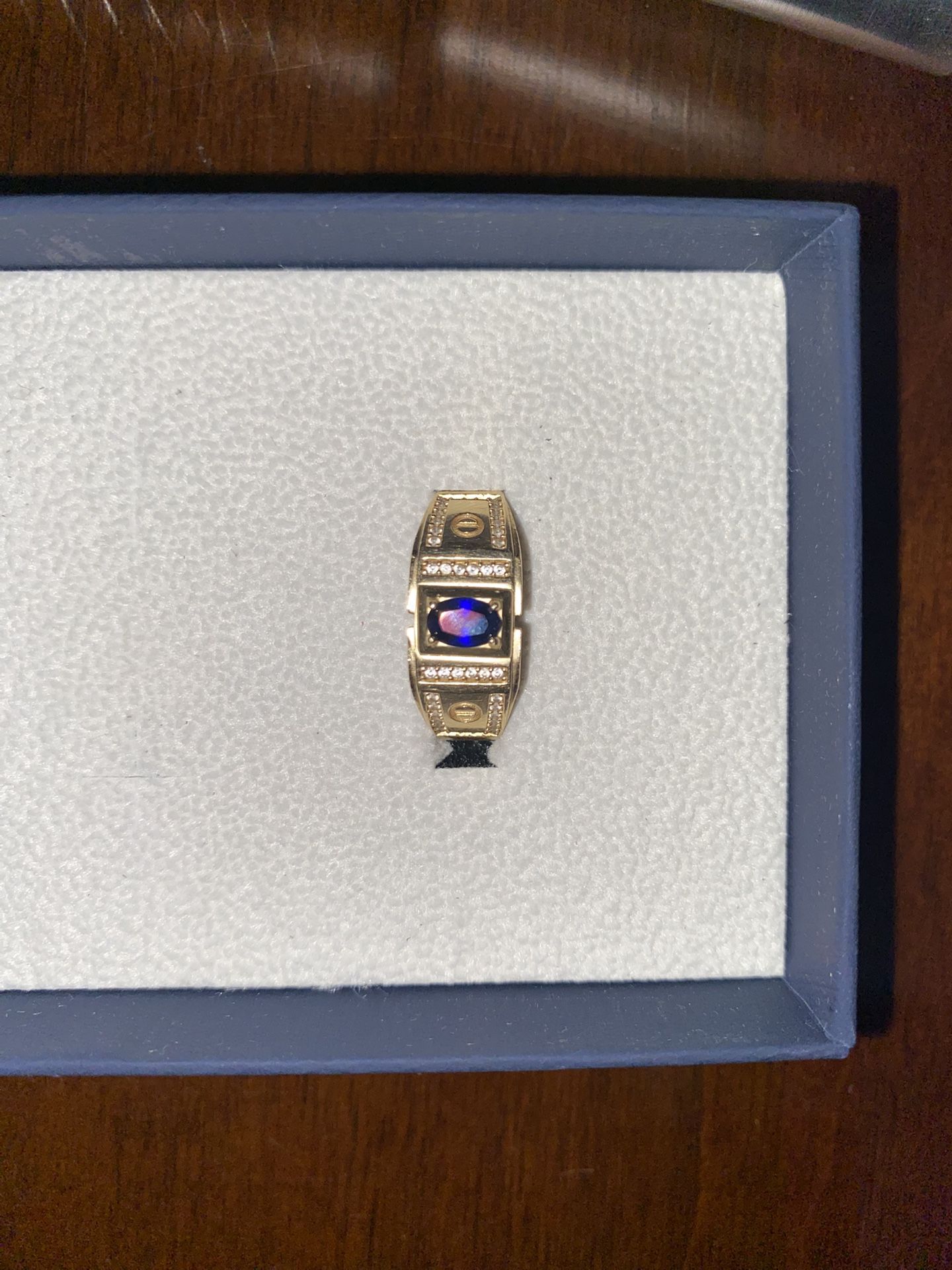 14k Gold Ring With Blue Stone