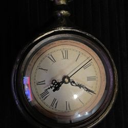 Vintage Oversized Pocket Watch Style Wall Clock - Antiqued Bronze Finish - Decorative Roman Numeral Timepiece