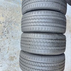 Four Premium Tires 255/45/19 Continental Procontact Rx Acoustic Like New With 80-85% Left Tesla Model Y Set • Mint 