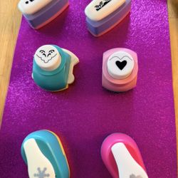 12 Pcs Colorful Craft Hole Punch with 3 Glitter Cardstock Papers, Decorative Scrapbook Paper Puncher Set, Different Shape Paper Hole Puncher + Extra 3