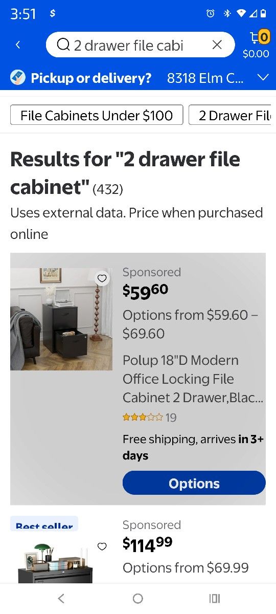 2 Drawer Filing Cabinets.