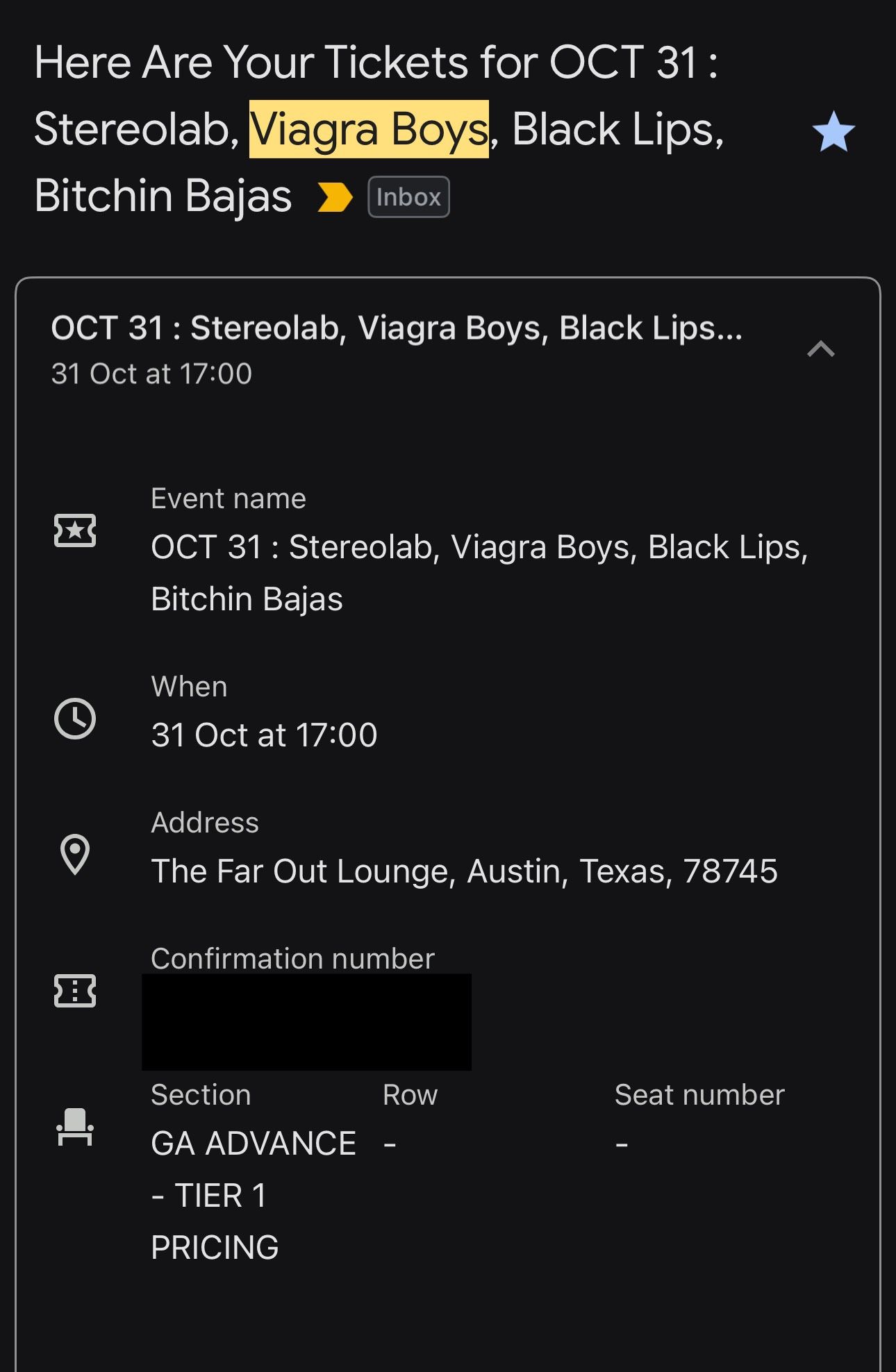 Concert tickets- OCT 31st - Stereolab, Viagra Boys, Black Lips, Bitchin Bajas - Austin, TX