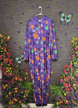 Halloween Print Adult Onesie Pajamas