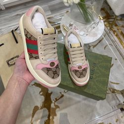 Gucci Screener GG Canvas Crystal Sneakers-Size 8