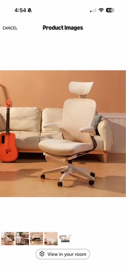 White Ergonomic Mesh Office Chair with Headrest