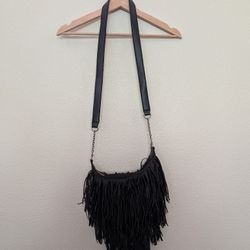 Mossimo Fringe Boho Indian Black Shoulder Bag