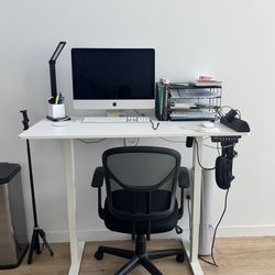 Adjustable Computer Desk + Chair
