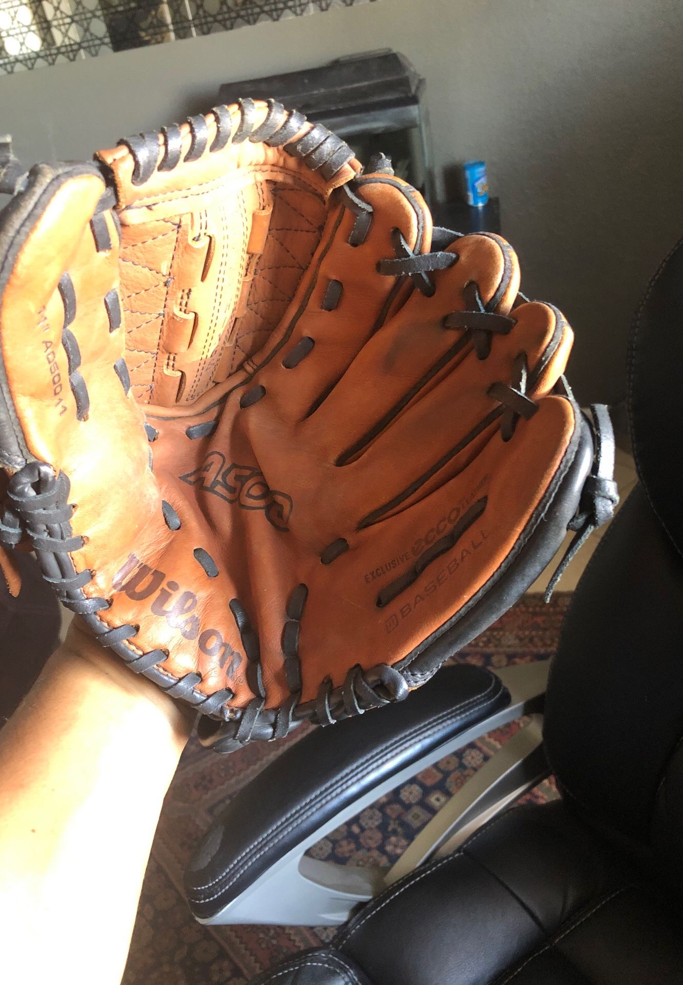 Wilson baseball glove infilled