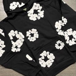 Authentic Denim Tear Hoodie(black And White)