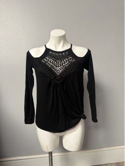 Black Cold Shoulder Lace Top