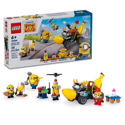 LEGO Despicable Me 4 Minions and Banana Car Toy Gift for Kids, Fun Illumination’s Despicable Me Toy Playset, Creative Building Minions Toy for Boys an