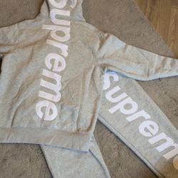 Grey satin supreme tracksuit
