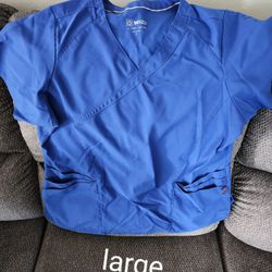 Large Blue Scrub Top