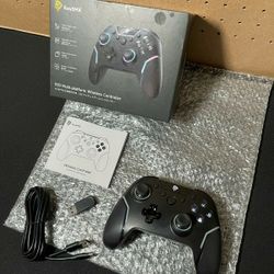 EasySMX X20 Wireless Gaming Controller W/ 2-Stage Hall Effect Sticks, RGB Backlit, 1000Hz Polling Rate, 6-Axis Gyro on Multi-Platform, Mech Buttons- C