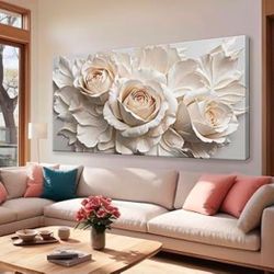Flower Wall Art, Modern Canvas Wall Decor