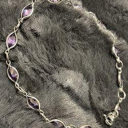 Sterling Silver/ Rhodium Plated Bracelet 