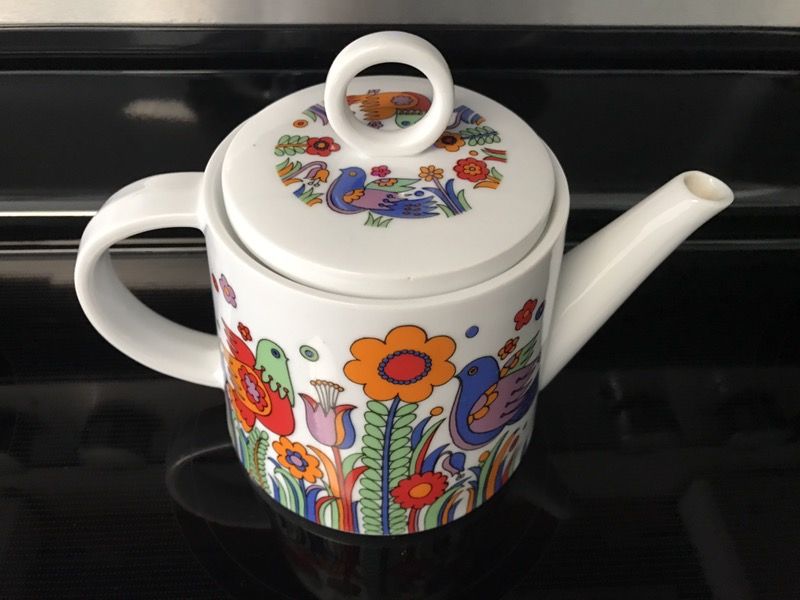 Colorful flowers and birds paradise TEA POT TEAPOT