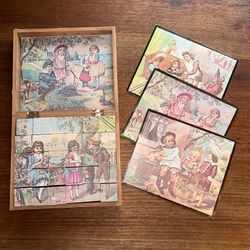 Complete Victorian 6 Sided Block Puzzle Set