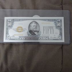 50$ Silver Certificate Clad In 100% Silver Foil
