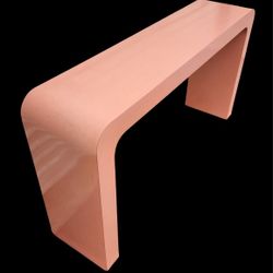 Postmodern Pink Wash Laminate Waterfall Console Table
