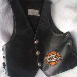 Harley Davidson Leather Vest. Toddler Size Medium