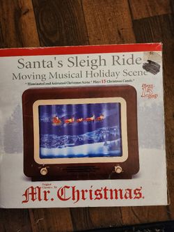 VINTAGE SLEIGH RIDE MOVING MUSICAL HOLIDAY SCENE BY MR CHRISTMAS