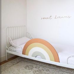 Brand New In The Box- Premium 3-in-1 Toddler Bed Rail with Decorative Headboard and Wall Decor Functionality, High-End Bed Guard for Kids, Baby Bed Ra