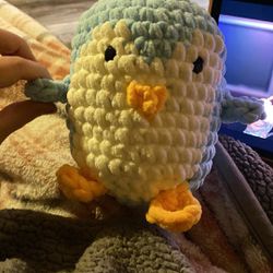 Small (9”x9”) Penguin plushie Crocheted