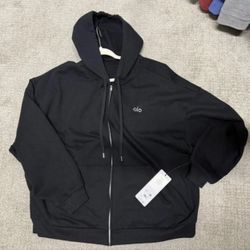 Alo Full Zip Up Black & Grey