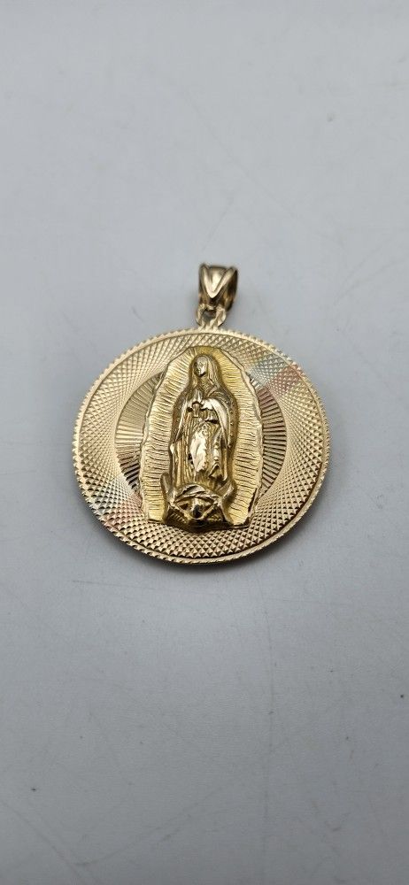 14kt Gold Double Sided Religious Pendant 13.7G